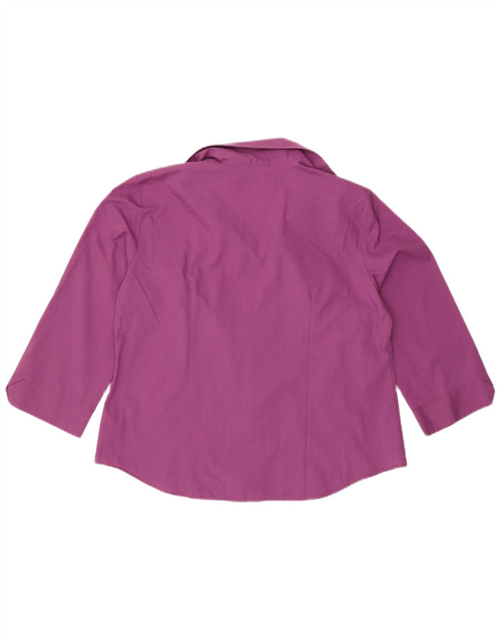 Marks & Spencer Damen-Hemd mit 3/4-Ärmeln, UK 18, XL, Lila, Polyester