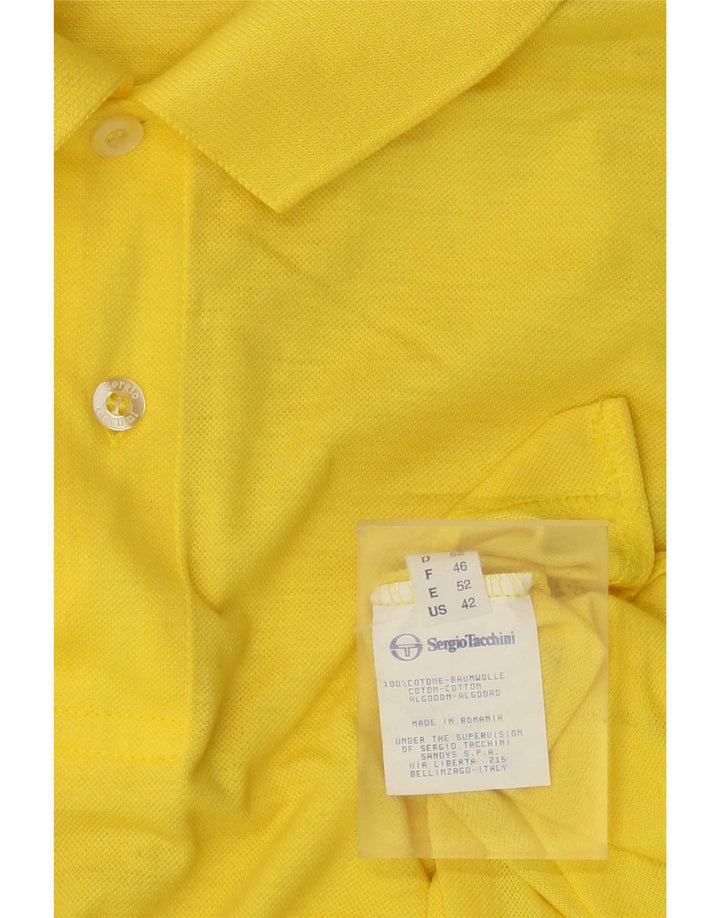 SERGIO TACCHINI Herren Poloshirt IT 52 Große gelbe Baumwolle