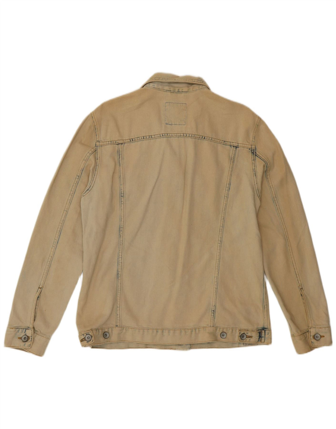 SUPERDRY Damen Jeansjacke UK 10 Small Beige Baumwolle