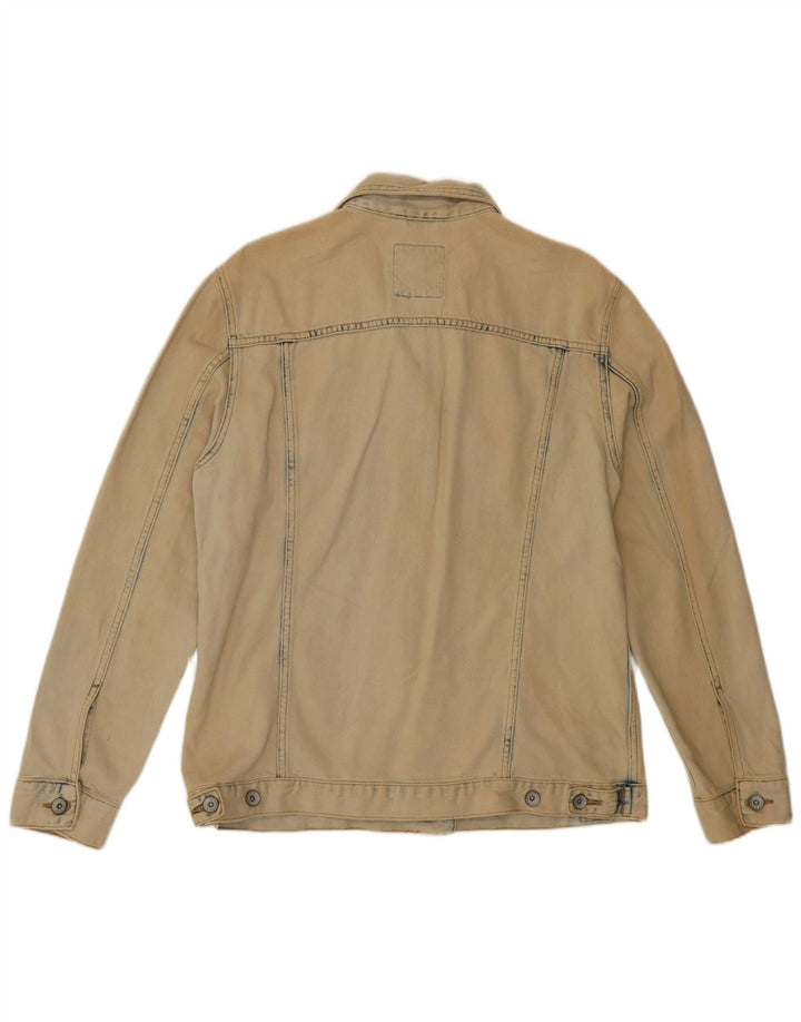 SUPERDRY Damen Jeansjacke UK 10 Small Beige Baumwolle