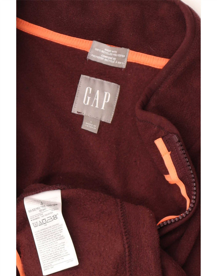 Gap Herren-Fleecepullover mit Reißverschluss am Hals, groß, burgunderrotes Polyester