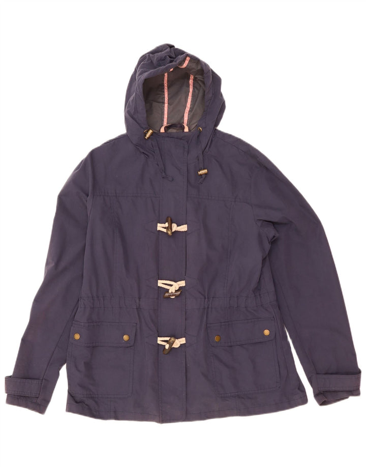 Fat Face Duffle-Jacke mit Kapuze für Damen, UK 16, Größe L, Marineblau, Baumwolle