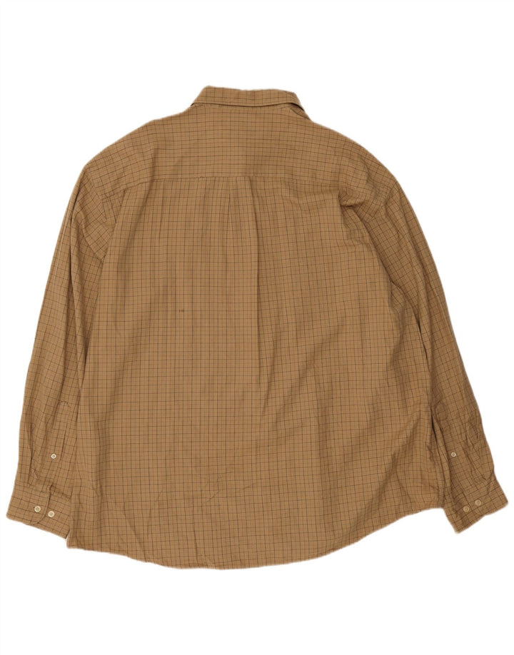 Nautica Herren-Flanellhemd 2XL, beige karierte Baumwolle