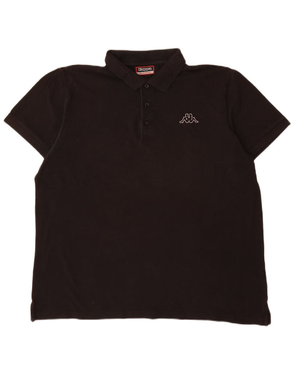 KAPPA Herren Poloshirt 2XL Schwarz Baumwolle