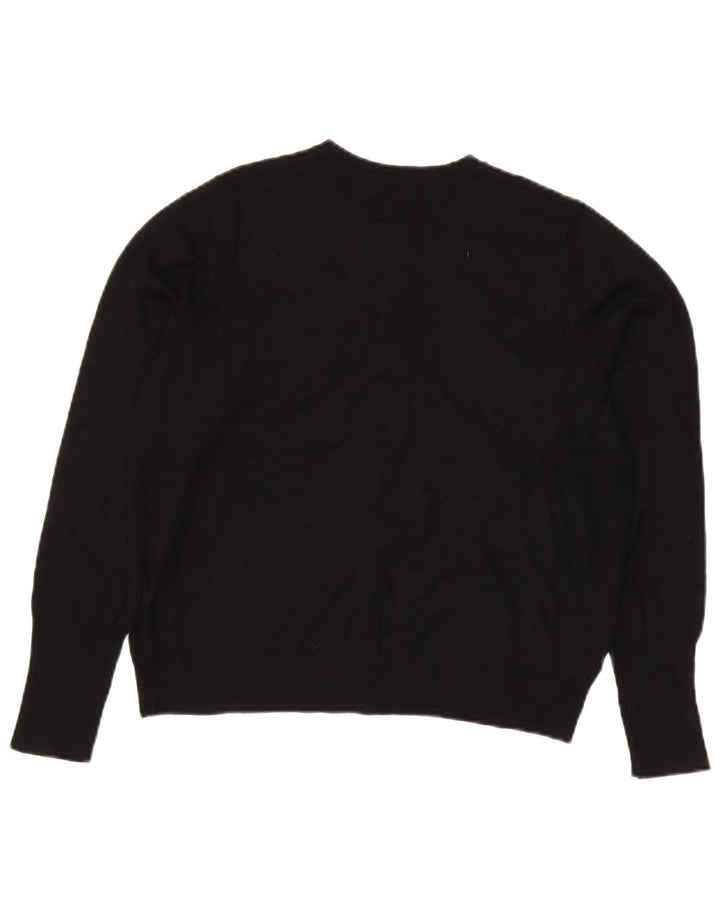 MARKS & SPENCER Damen Crop Cardigan Pullover UK 16 Große schwarze Viskose