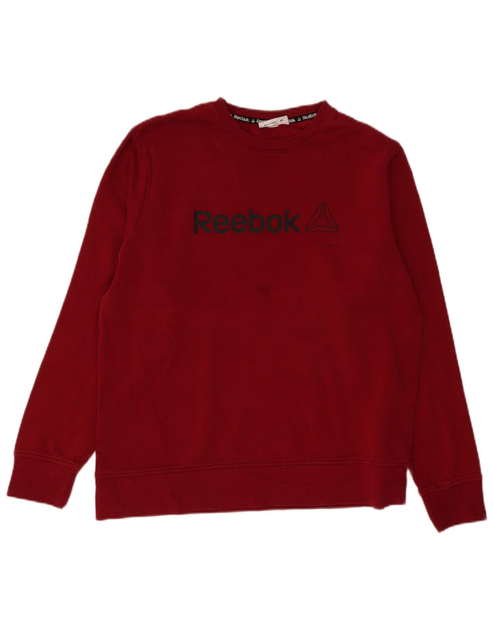 Reebok Herren Grafik-Sweatshirt-Pullover, groß, Burgunderrot