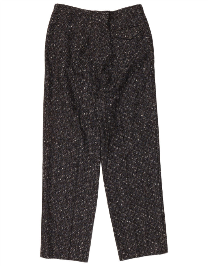 Vintage Herren-Anzughose mit Klammern, Größe 50, Größe L, W32, L31, grau gefleckte Wolle