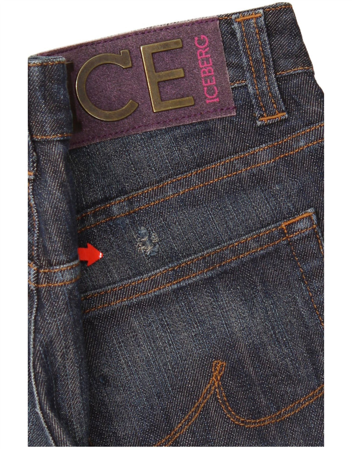 Iceberg Damen Slim Jeans W32 L32 Marineblaue Baumwolle
