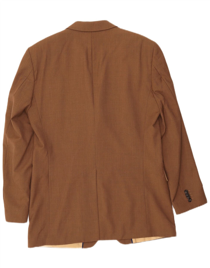 TOMMY HILFIGER Herren 3-Knopf-Blazerjacke UK 38 Mittelbraune Wolle