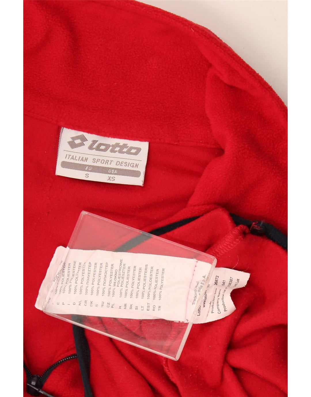 Lotto Herren-Fleecepullover mit Reißverschluss, XS, rotes Polyester