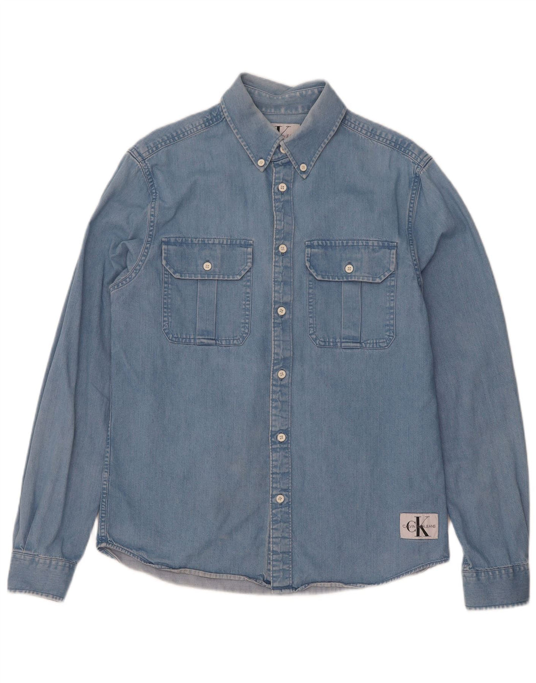 Calvin Klein Jeans Herren-Jeanshemd mit normaler Passform, mittelblaue Baumwolle