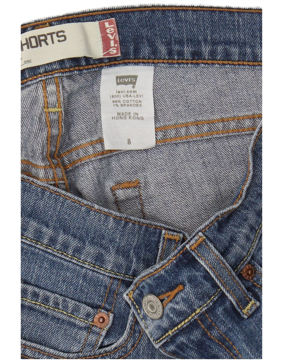Levi's Damen 515 Denim Shorts US 8 Medium W30 Blaue Baumwolle