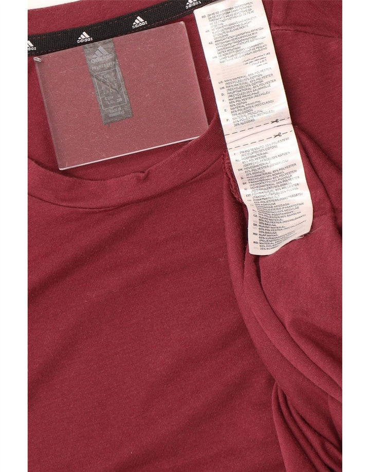 ADIDAS Mens Aeroready T-Shirt Top Large Burgundy Polyester