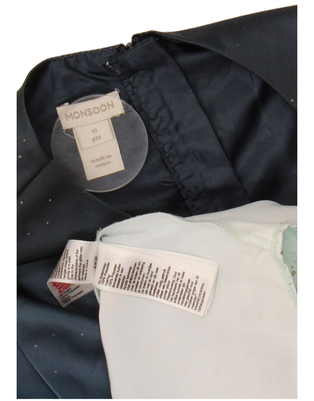 MONSOON Tutu-Kleid für Mädchen, 10–11 Jahre, blau gepunktetes Polyester