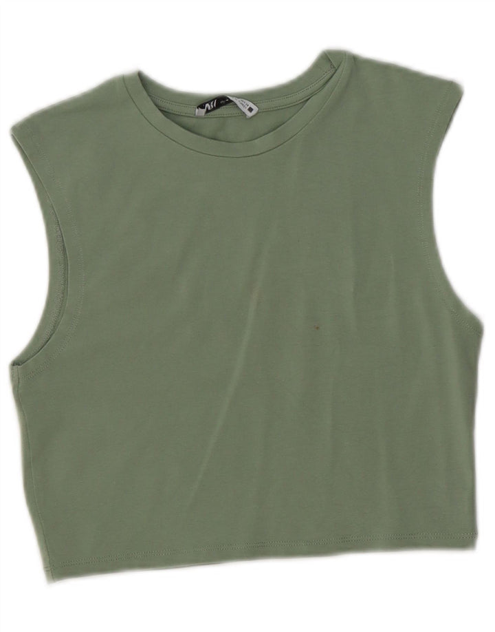 Zara Damen Crop Vest Top UK 12 Mittelgrün