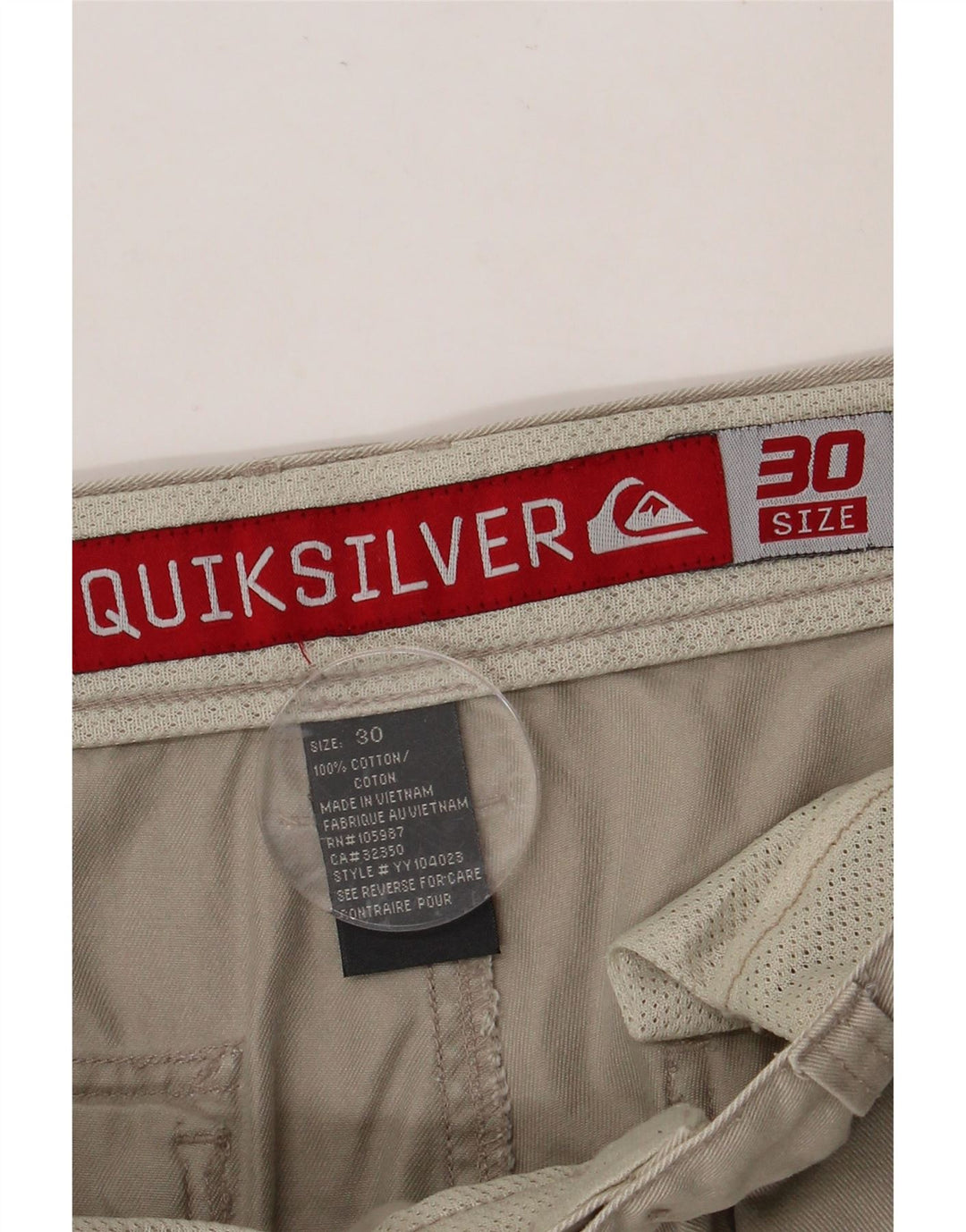 QUIKSILVER Herren Cargoshorts W30 mittelgraue Baumwolle