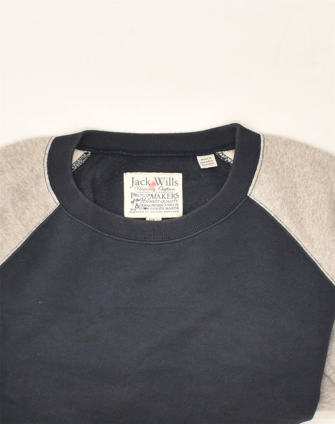 JACK WILLS Womens Sweatshirt Jumper UK 10 Small  Navy Blue Colourblock | Vintage Jack Wills | Thrift | Second-Hand Jack Wills | Used Clothing | Messina Hembry 