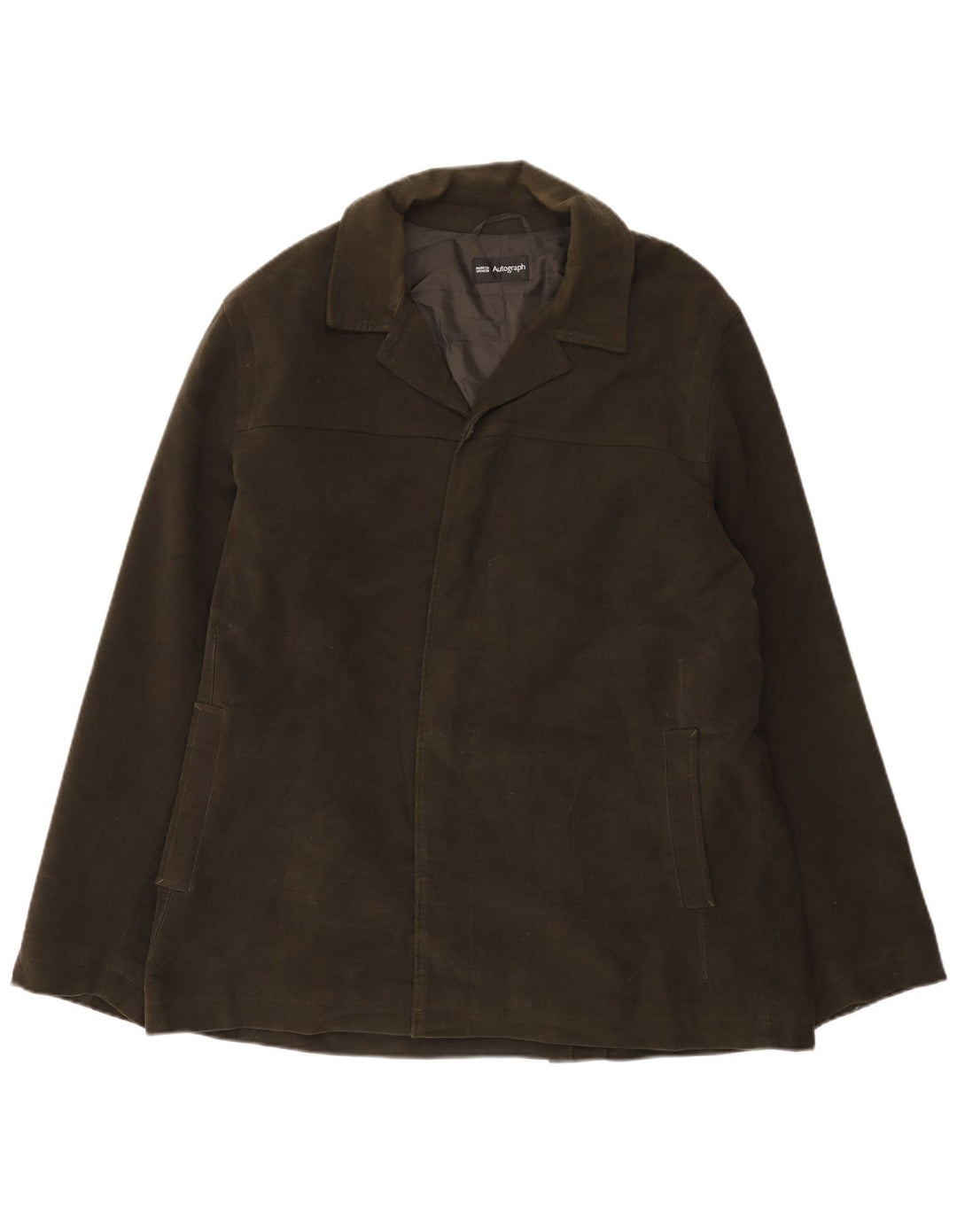 Marks & Spencer Herren Autograph Open Wildlederjacke UK 42 XL Khaki