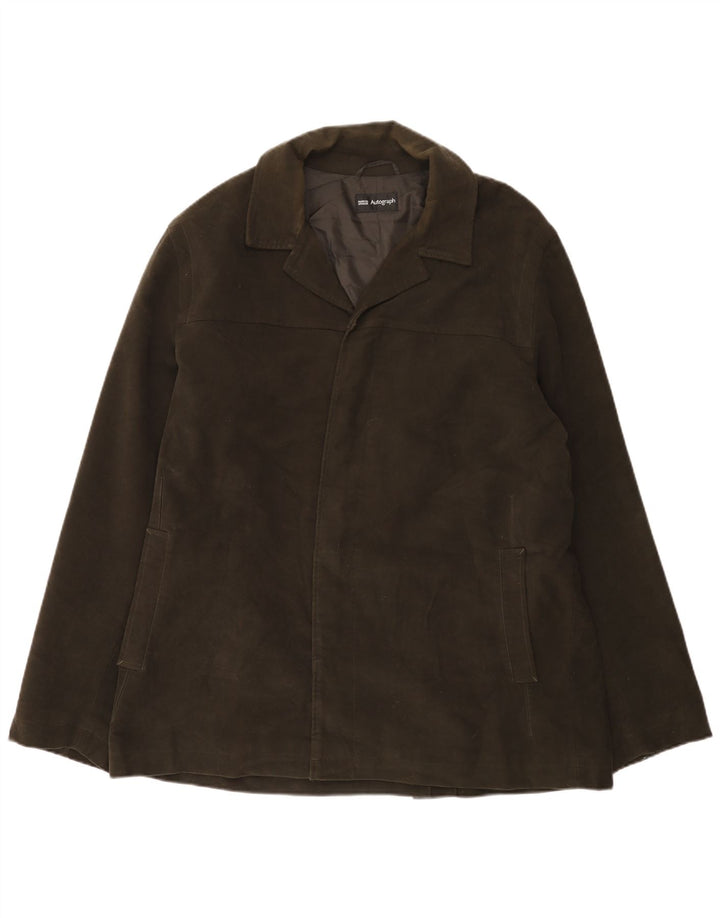 Marks & Spencer Herren Autograph Open Wildlederjacke UK 42 XL Khaki