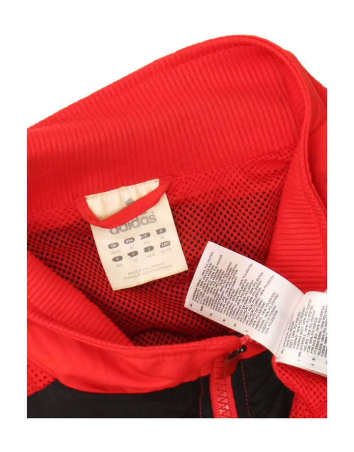 Adidas Herren Trainingsanzug Top Jacke UK 48/50 XL Rot Colourblock Polyester