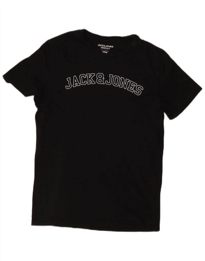 Jack & Jones Herren-T-Shirt mit normaler Passform, mittelschwarz, Baumwolle