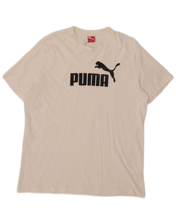 Puma Herren Grafik T-Shirt Top 2XL Weiß