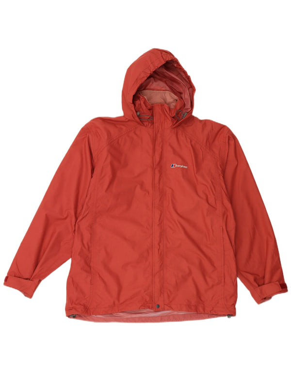 BERGHAUS Damen Übergroße Regenjacke mit Kapuze UK 18 XL Burgunder Nylon