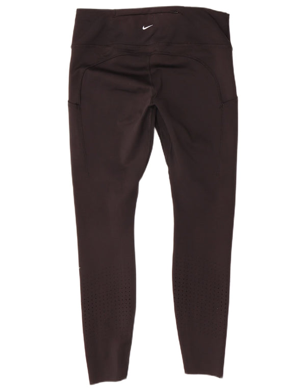 Nike Damen Dri Fit Leggings UK 14 Large Schwarz Polyester