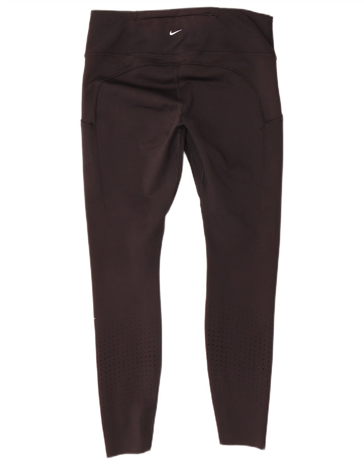 Nike Damen Dri Fit Leggings UK 14 Large Schwarz Polyester