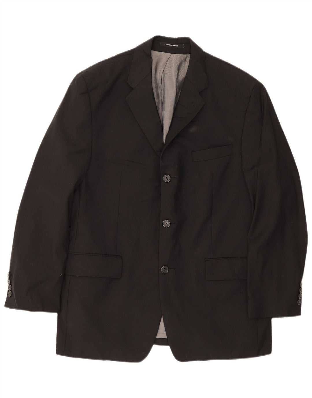 Calvin Klein Herren 3-Knopf-Blazerjacke UK 38 Mittelschwarze Wolle