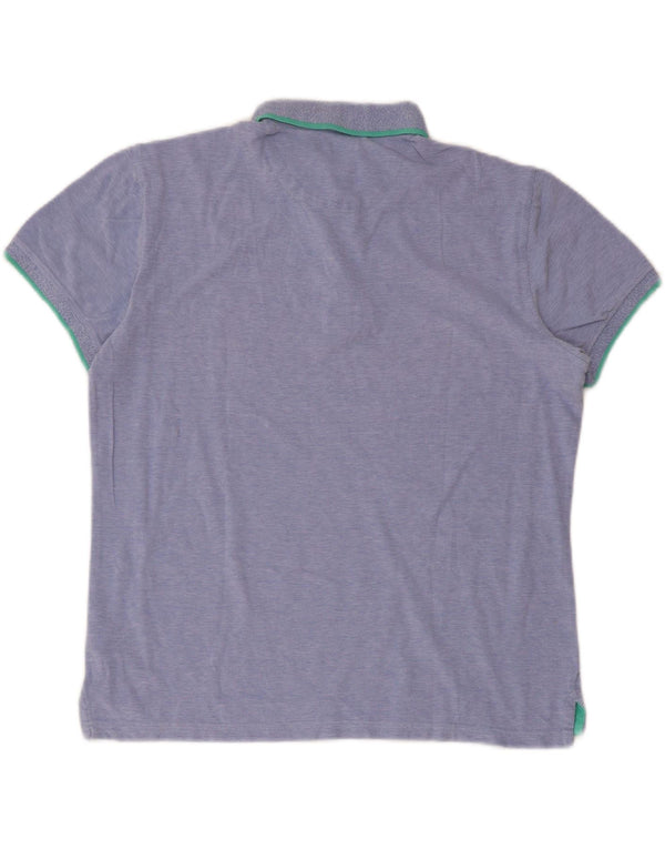 Massimo Dutti Mens Casual Fit Polo Shirt Large Blue Cotton