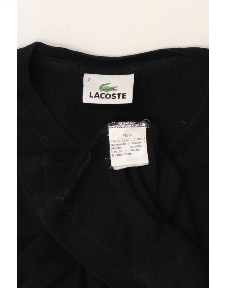 Lacoste Herren Top Langarm Größe 2 XS Schwarze Baumwolle