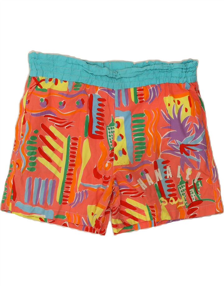 BELFE Mens Graphic Swimming Shorts 2XL Red Geometric Vintage Belfe and Second-Hand Belfe from Messina Hembry 