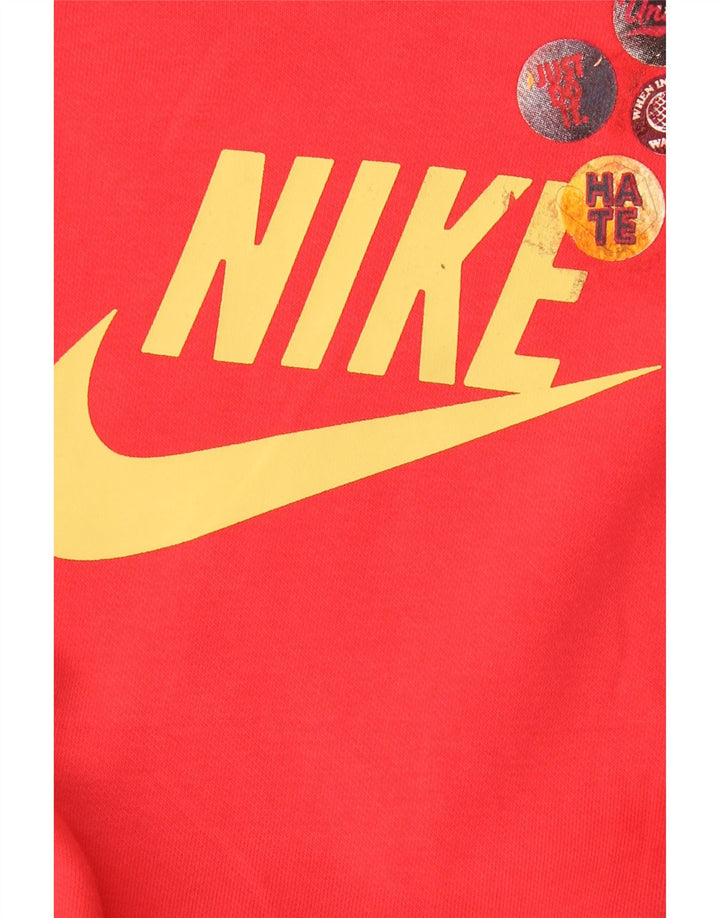 NIKE Womens Graphic Sweatshirt Jumper UK 8 Small Red Cotton