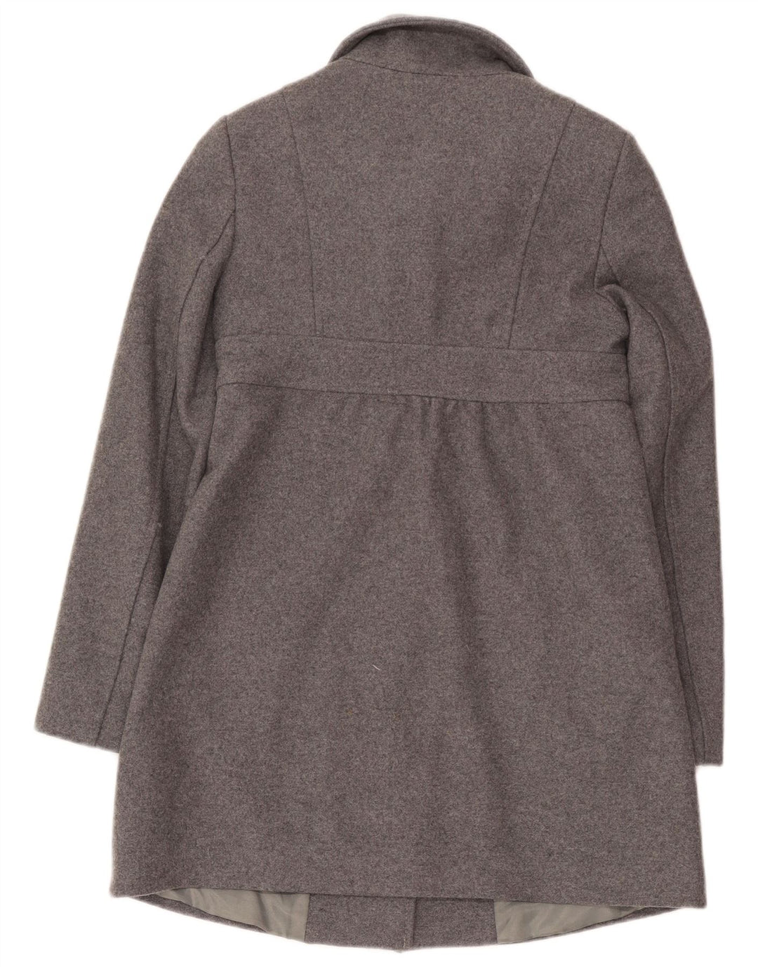 Benetton Damen Zweireihiger Mantel IT 38 XS Graue Wolle