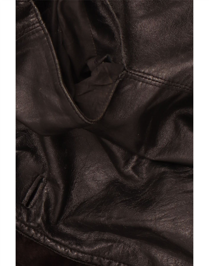 VINTAGE Herren Zweireiher Mantel UK 40 Large Schwarz