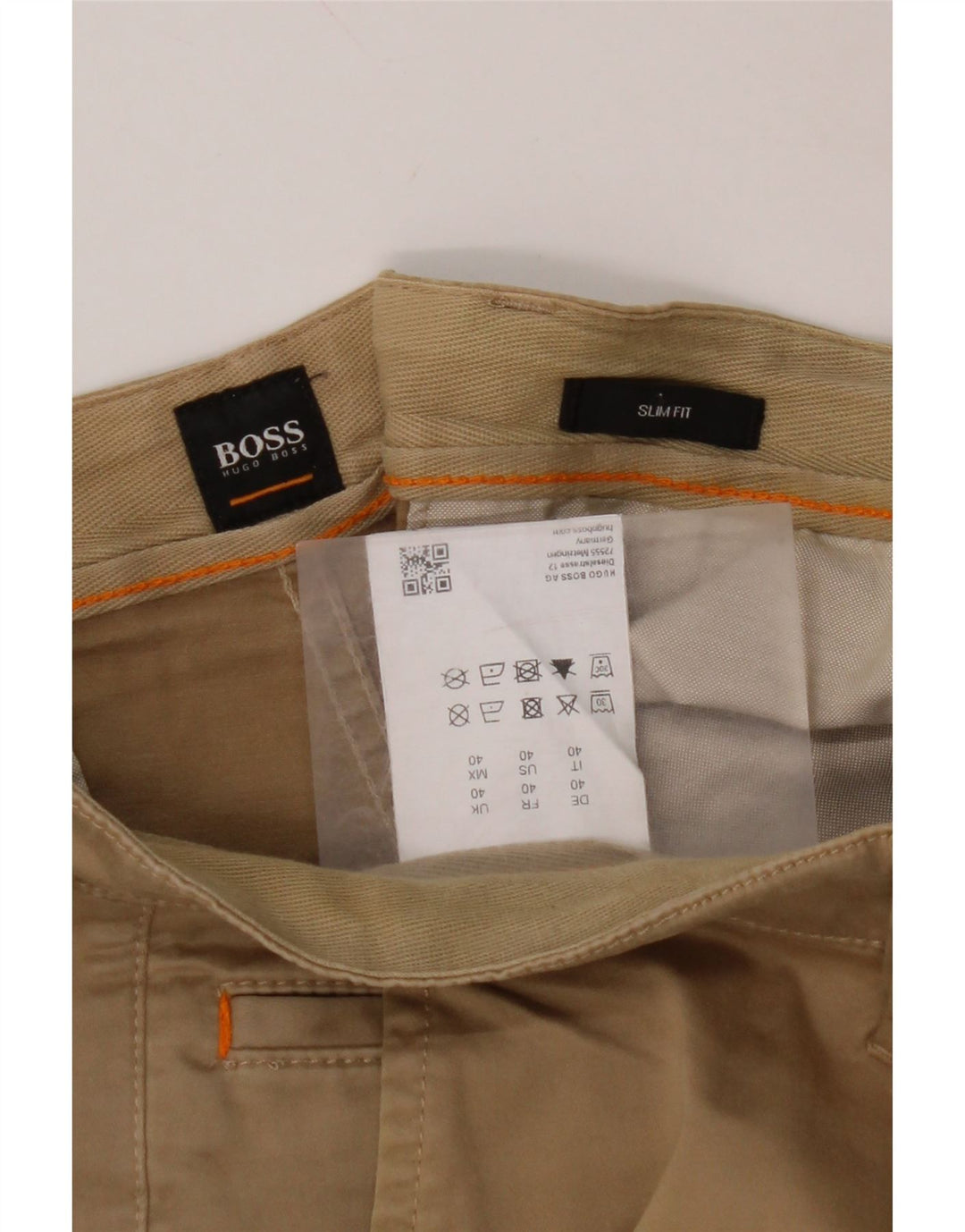 HUGO BOSS Herren Slim Fit Slim Fit Chinoshorts W40 XL Beige Baumwolle