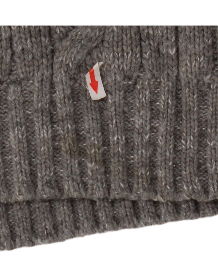 Marks & Spencer Herren-Pullover mit Reißverschluss am Hals, großes, grau meliertes Acryl