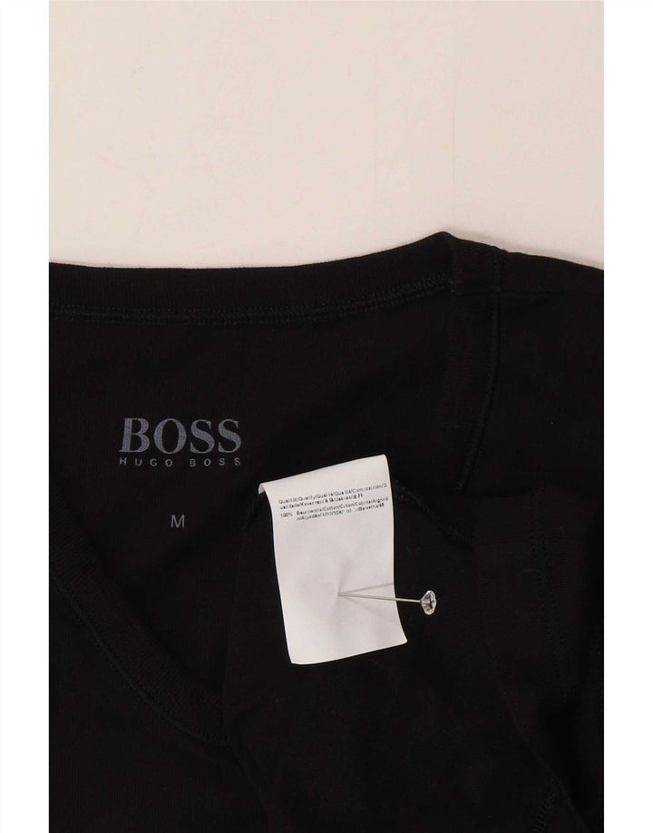 Hugo Boss Herren T-Shirt Top Medium Schwarz Baumwolle
