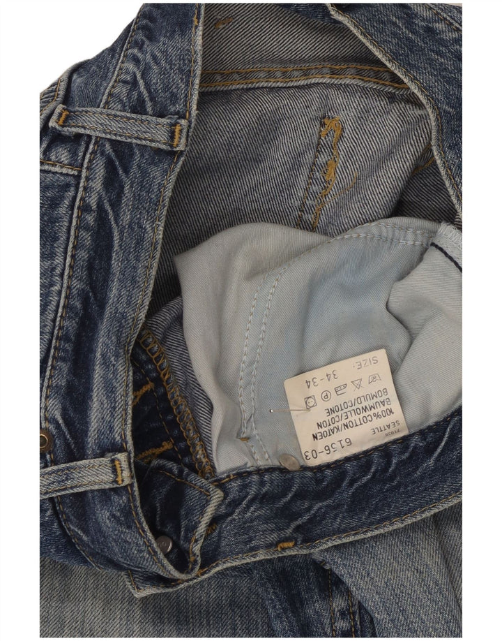 Lee Herren Seattle Straight Jeans W34 L27 Blaue Baumwolle