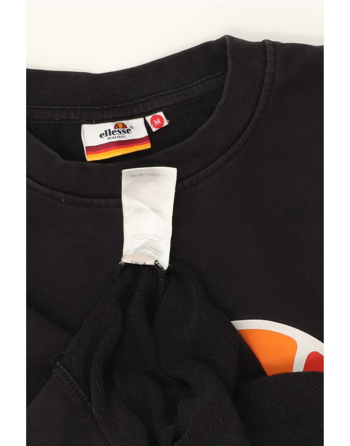 Ellesse Herren Heritage Graphic Sweatshirt Pullover Mittelschwarze Baumwolle