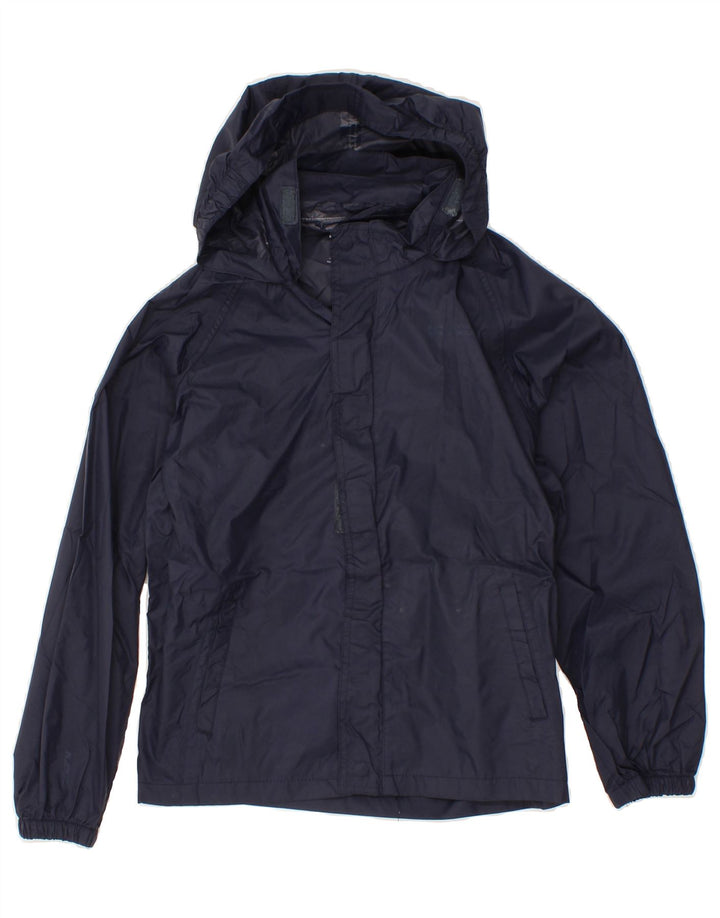 MOUNTAIN WAREHOUSE Boys Hooded Rain Jacket 11-12 Years Navy Blue Nylon Vintage Mountain Warehouse and Second-Hand Mountain Warehouse from Messina Hembry 