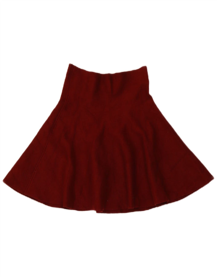 Zara Damen-Strickrock, ausgestellt, Größe S, W26, Burgunderrot