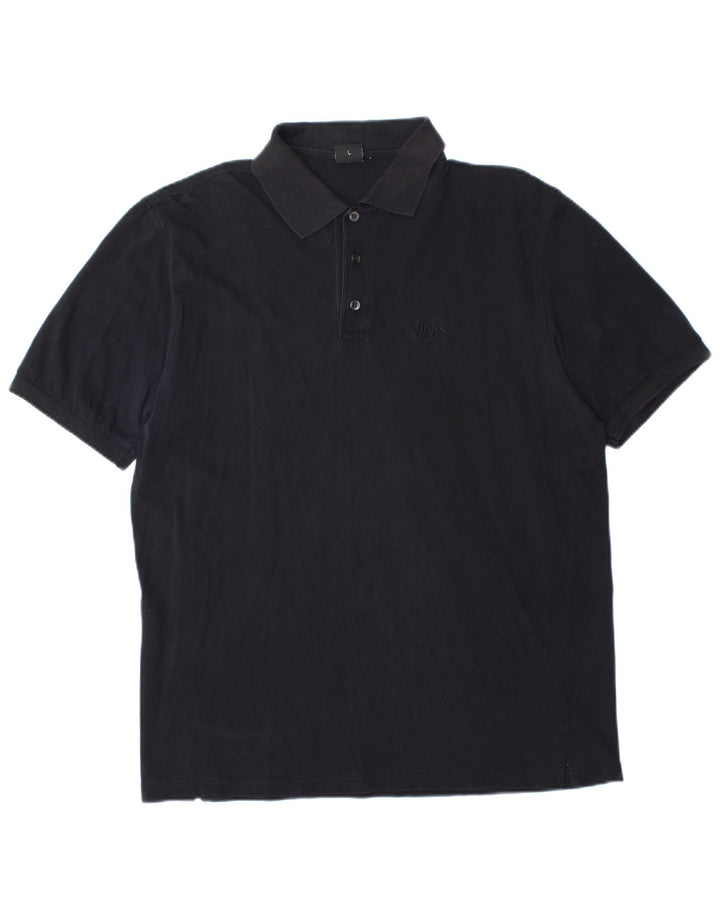Hugo Boss Herren-Poloshirt, große marineblaue Baumwolle