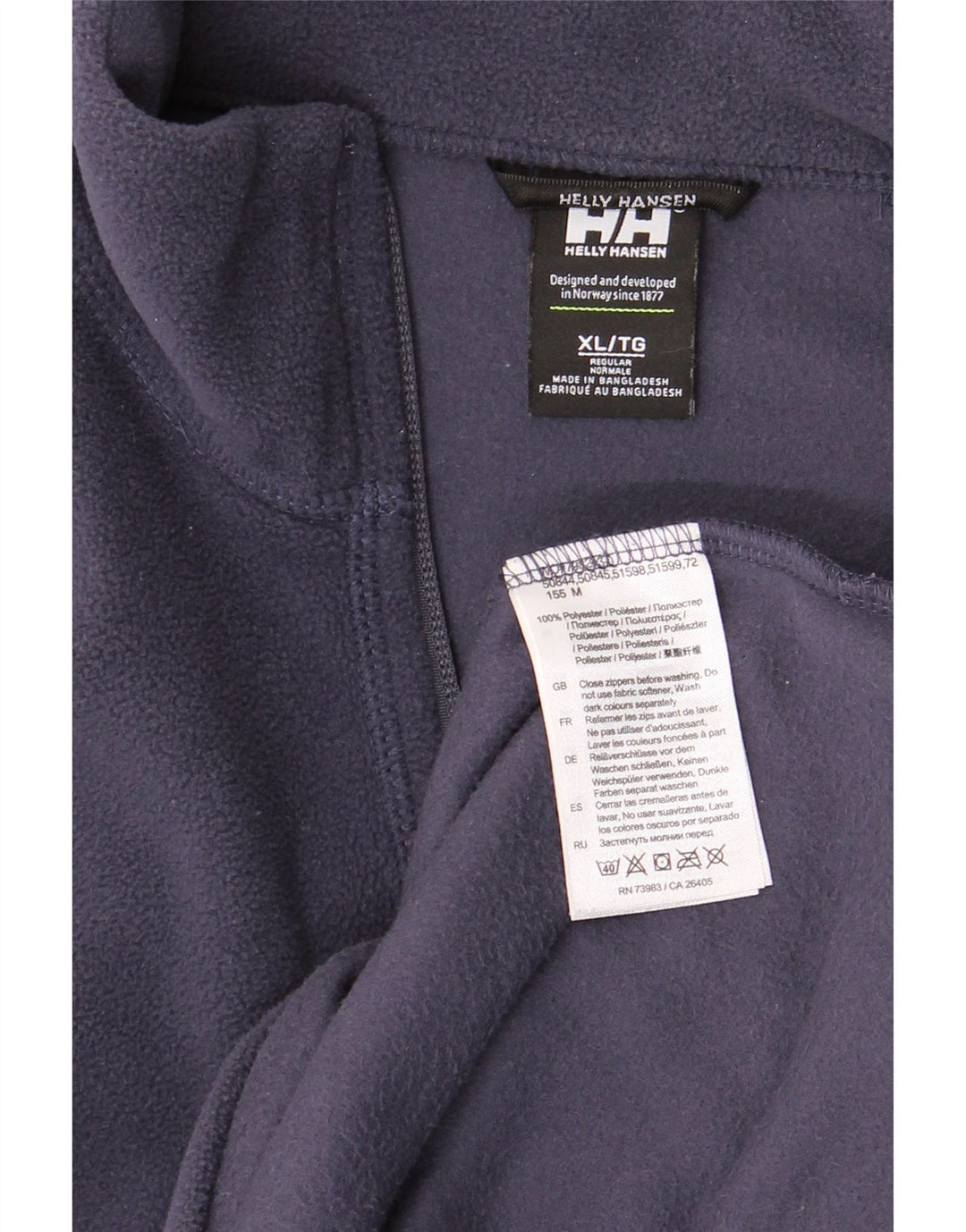 HELLY HANSEN Herren-Fleecepullover mit Reißverschluss, XL, Marineblau, Polyester
