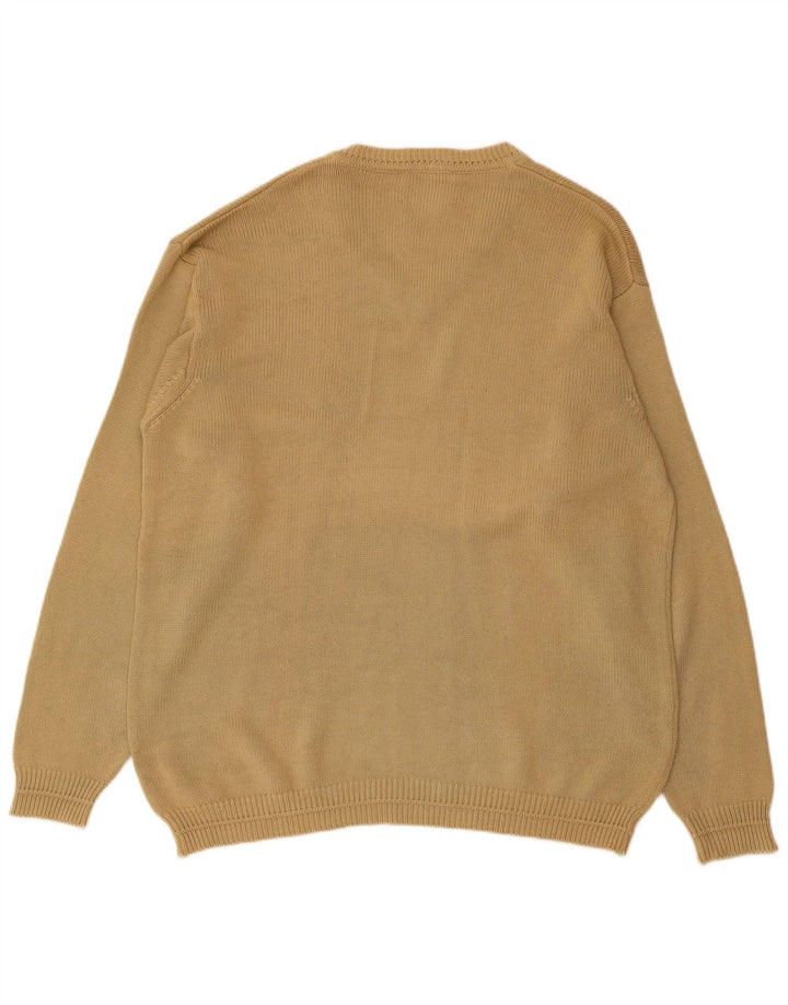 Avirex Herren-Pullover mit V-Ausschnitt, groß, beige Baumwolle
