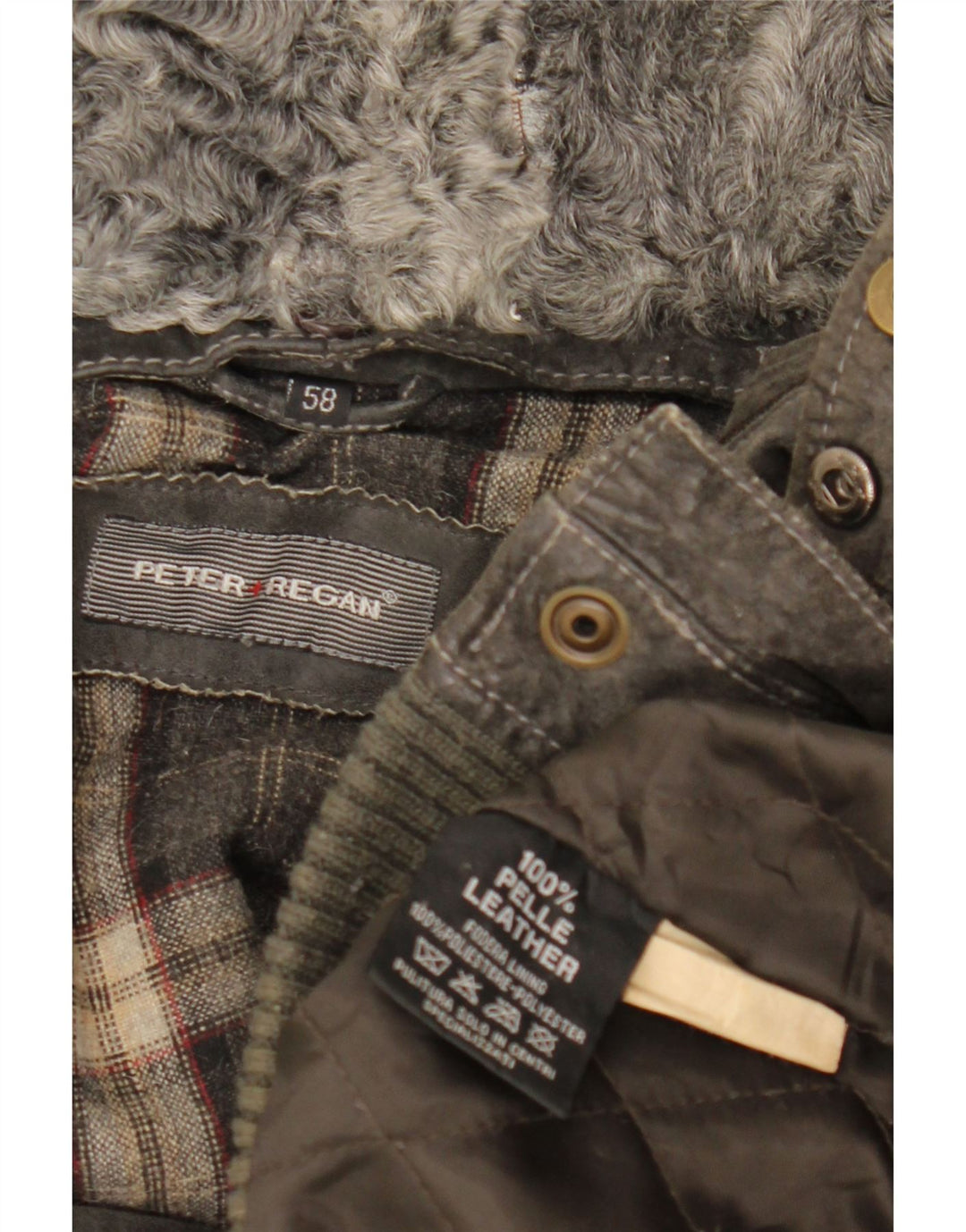 VINTAGE Herren Wildleder Bomberjacke UK 42 XL Graues Leder