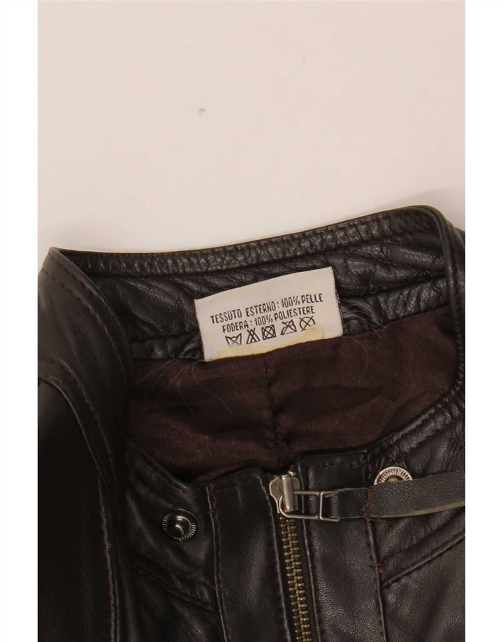 In Extenso Damen Bomber-Lederjacke UK 18 XL Braun
