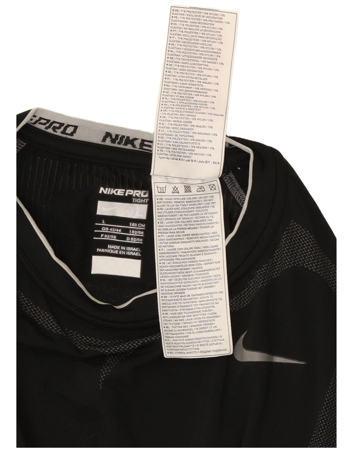 Nike Herren T-Shirt Top Large Schwarz Colourblock Polyester