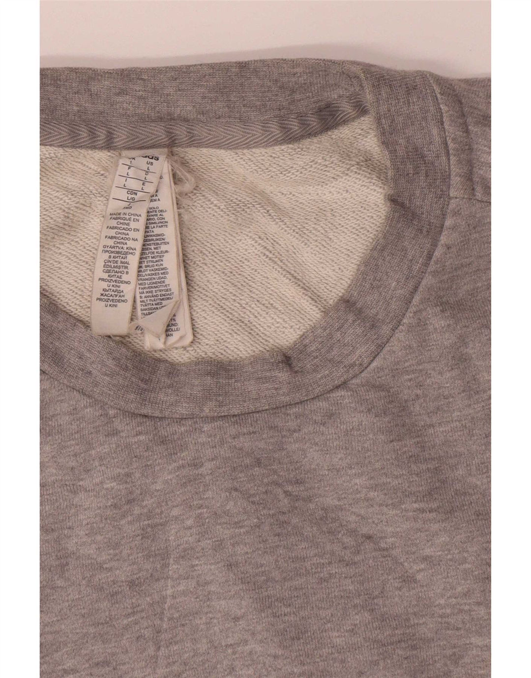 Adidas Herren Grafik-Sweatshirt-Pullover, groß, grau gefleckte Baumwolle